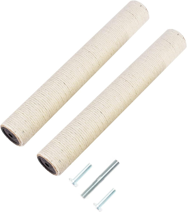 2Pcs M10 Cat Tree Replacement Post - 10Mm Bolt Sisal Cat Scratching Post Replacement Pole DIY M10 Bolt Sturdy PVC Tubes Screws Included (2.36 * 19.68")1