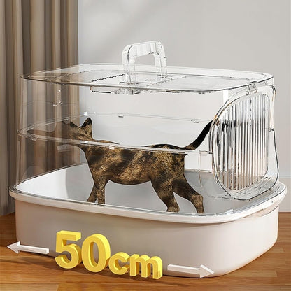 Pet Supplies, Large Plastic Cat Litter Box with Lid & Scoop,High Sides for Big Cats(Gray)5