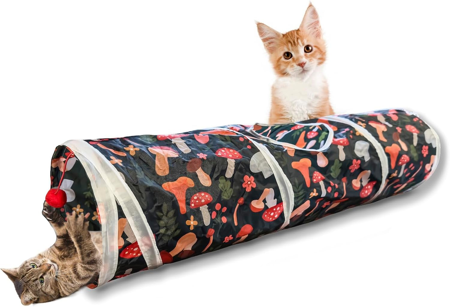 sheldamy-cat-tunnel-s-2-way-cat-tunnels-for-indoor-cats-collapsible-cat-play-tunnel-interactive-toy-maze-cat-house-with-1-play-ball-for-cats-puppy-kitty-kitten-rabbit-blue-black