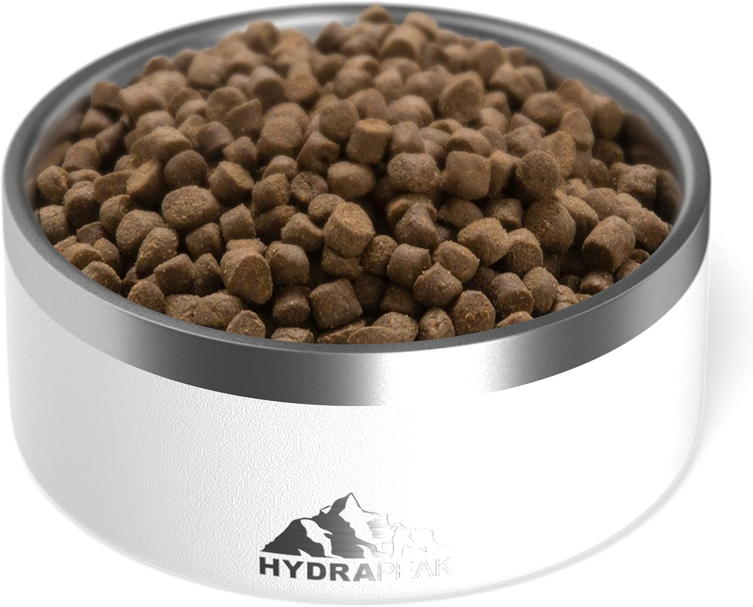 hydrapeak-dog-bowl-non-slip-stainless-steel-water-and-food-dish-large-sized-and-small-dogs-32oz-64oz-multiple-sizes-4-cup-white