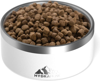 Hydrapeak Dog Bowl; Non Slip Stainless Steel; Water and Food Dish; Large Sized and Small Dogs; 32Oz 64Oz; Multiple Sizes; 4 Cup | White2