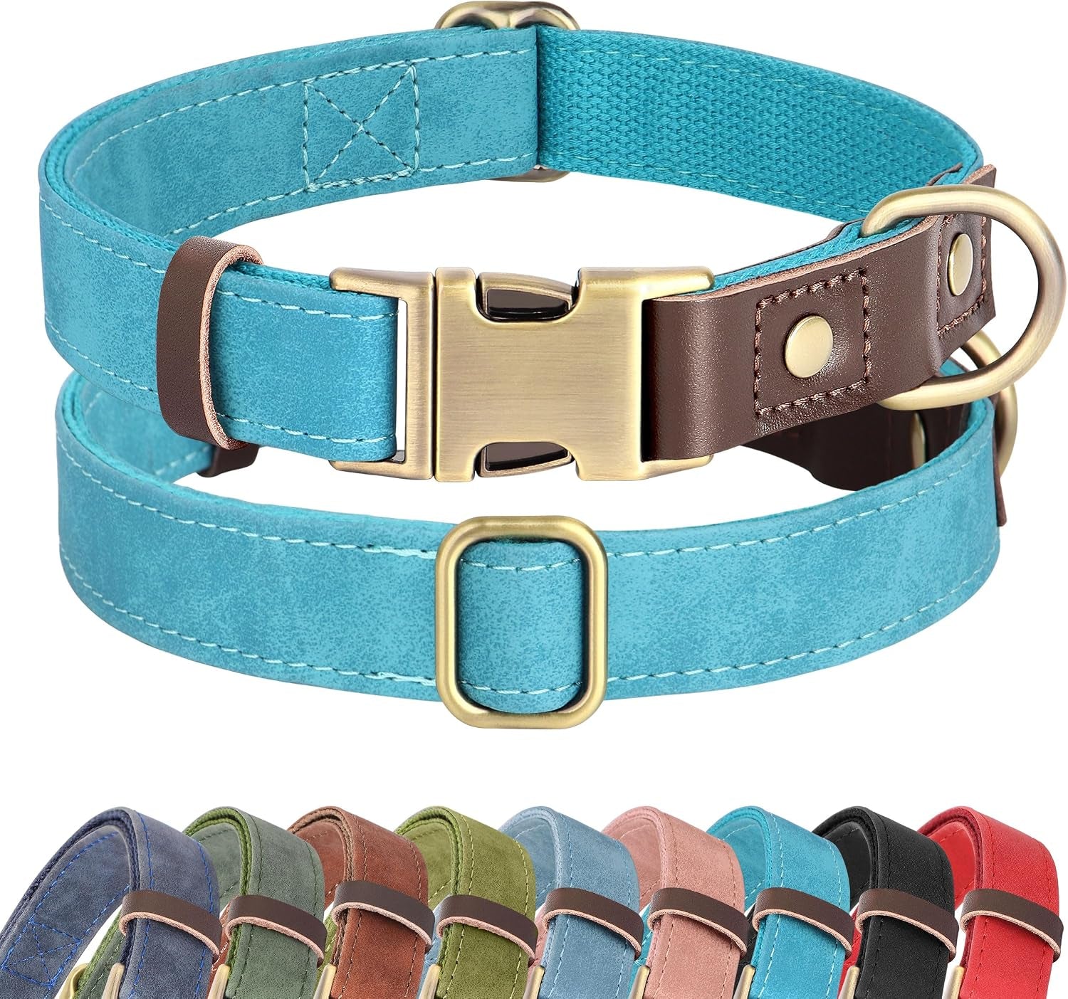 didog-pu-leather-dog-collar-for-small-dogs-puppy-soft-lining-green-s-all-day-comfort-for-daily-walks-and-backyard-play-quick-release-metal-buckle-for-easy-on-off-d-ring-for-leash-easy-clean