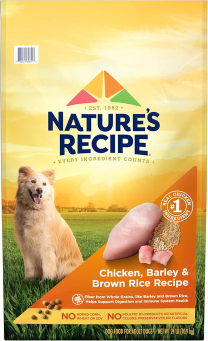 Nature′S Recipe Chicken, Barley & Brown Rice Recipe Dry Dog Food, 24 Lb. Bag1