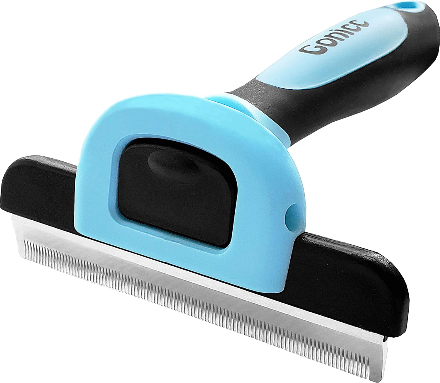 gonicc-pdt-1001-professional-pet-de-shedding-comb-tool-blue-effectively-reduces-shedding-by-up-to-95-ideal-for-short-medium-long-hair-ergonomic-non-slip-handles-durable-and-stable