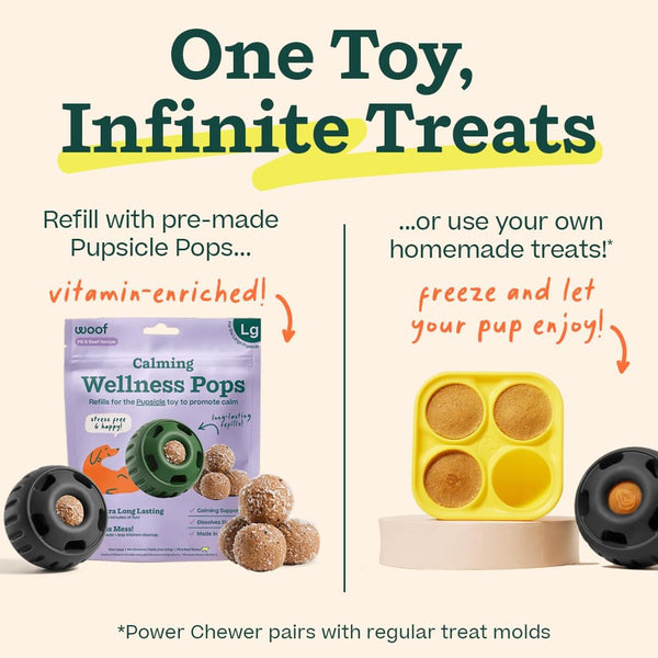 WOOF Power Chewer Pupsicle Dog Treat Toy for Dogs 25-75 Lbs | Tough Chew Toy, Durable Rubber, Treat Compatible, Reusable, Low-Mess Design, Easy to Fill, Easy to Rinse3