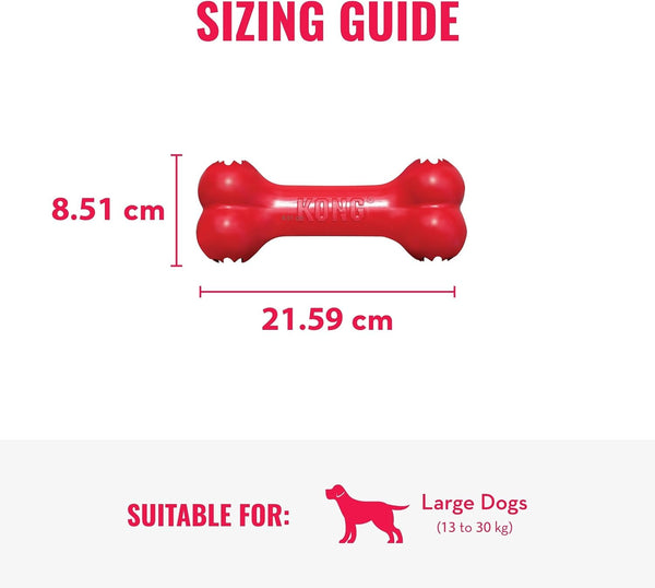 KONG Goodie Bone - Classic Durable Natural Rubber Dog Bone, Supports Mental Engagement - Treat Dispensing - Red - for Medium Dogs3