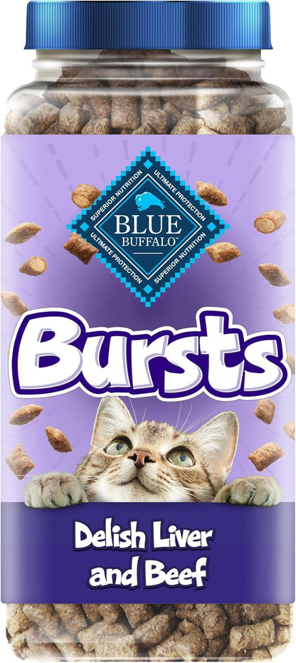 Blue Buffalo Bursts Paw-Lickin' Chicken Crunchy & Creamy Cat Treats, Great for Training, Made with Real Chicken Natural Cat Treats Enhanced with Vitamins, Minerals & Other Nutrients, Tub 12 Oz.12