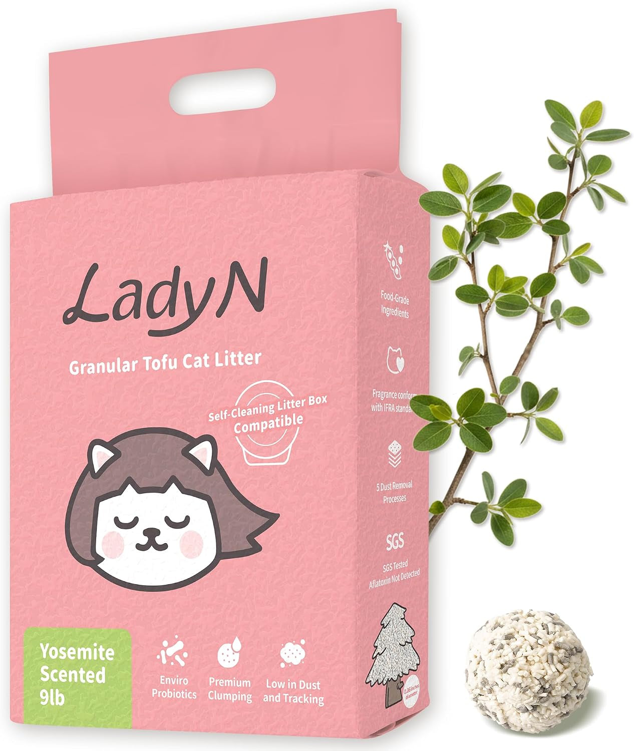 lady-n-tofu-cat-litter-low-dust-compatible-with-auto-box-unscented-9lb-mini-pellet-shape-strong-clumping-ultra-absorbent-activated-charcoal-odor-control