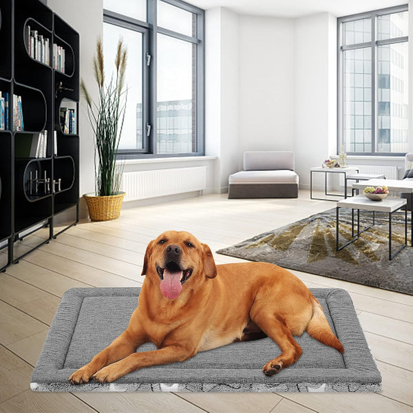 EMPSIGN Dog Crate Pad for 42"X28" Dog Crate, Star Pattern/Grey | Reversible Kennel Mat (Cool & Warm), Machine Washable, Cozy Star Pattern Sleeping Pad, All-Season Pet Bed5