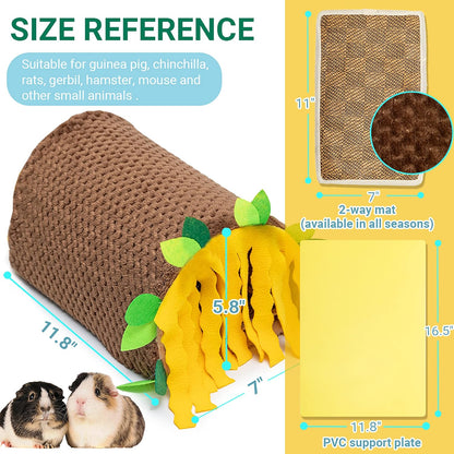 Guinea Pig Hideout, Fleece Tunnel House Small Pet Cage Accessories | Soft Play & Sleep Small Animal Hideout Tube, Cozy Bed Nest for Hamster Rat Chinchilla Hedgehog2