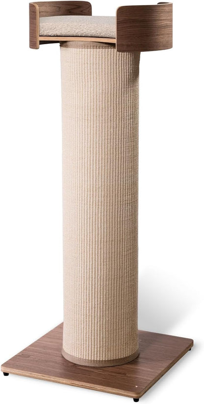 ONE FAST CAT - Giant Scratching Tower W/Perch - 44.5" Height with Replaceable Sisal and Removable Bed - Ash2