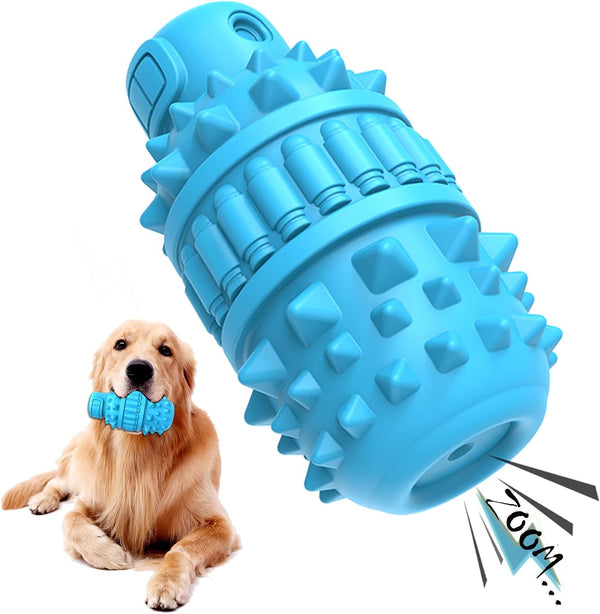 PIFFZEDO Dog Toys for Aggressive Chewers,Interactive Natural Rubber Chew & Squeaky Toy for Large Medium Breed,Dog Toothbrush,Tough & Durable (Green,Large)12
