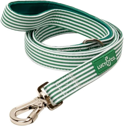 Lucy & Co. Cheery Cherries - Designer Dog Leash for Small to Large Dogs - Padded Handle for Comfort - Large, Red Gingham Cherries - 5 Foot8