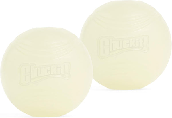 Chuckit! Glow in the Dark Bouncy Balls - Ball for Dogs, Chuckit Dog Toy, Max Glow Balls - Medium, 2.5 Inch Pack of 21