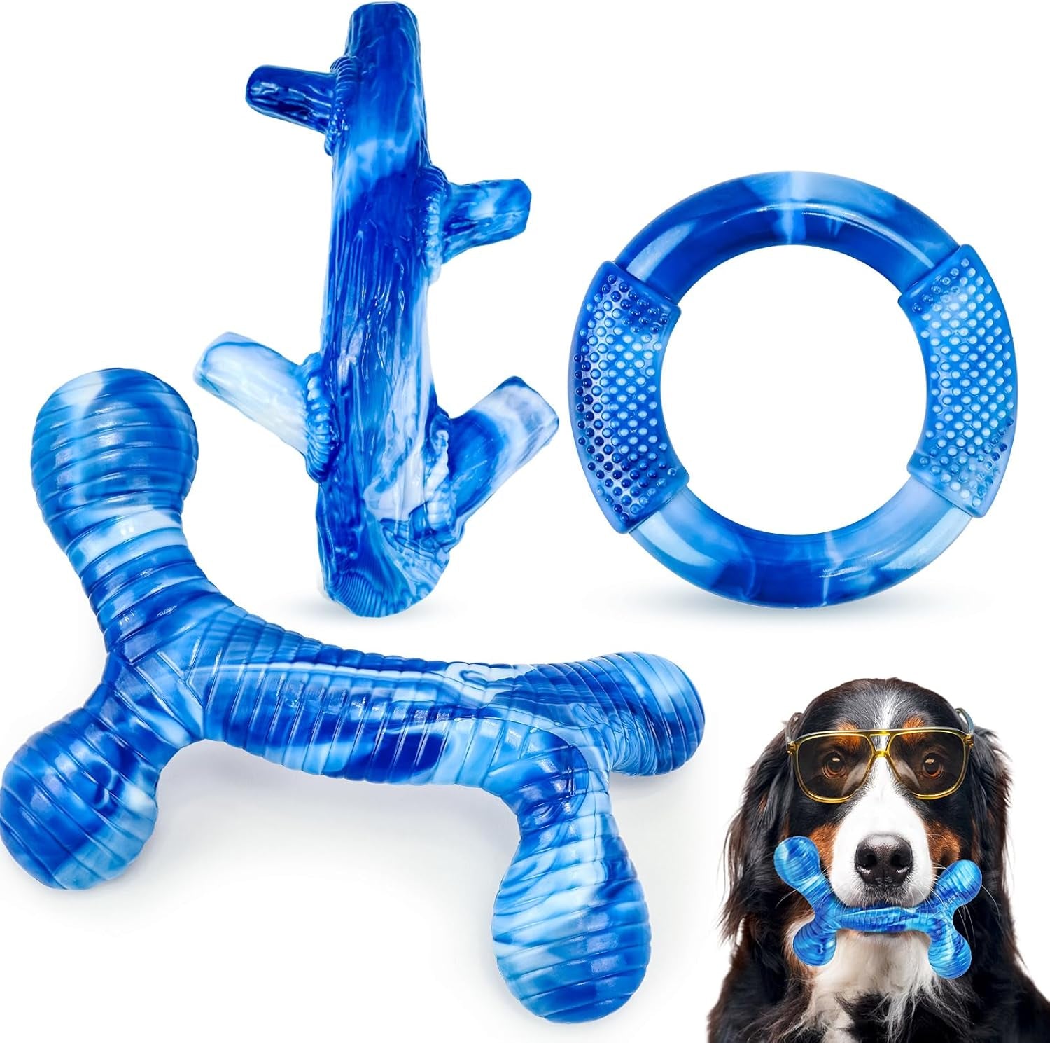 furdog-3pack-dog-toys-for-aggressive-chewers-dog-chew-toy-tough-dog-toys-to-keep-them-busy-bacon-flavor-teething-chew-toys-dental-health-for-large-medium-small-breeds-blue