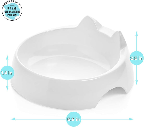 Catguru Whisker Stress Free Cat Water Bowl, Reliefs Whisker Fatigue, Wide Cat Dish, Non Slip Pet Feeding Bowl, Shallow Pet Food Water Bowls, Non Skid Bowls for Cats (Marshmallow)3