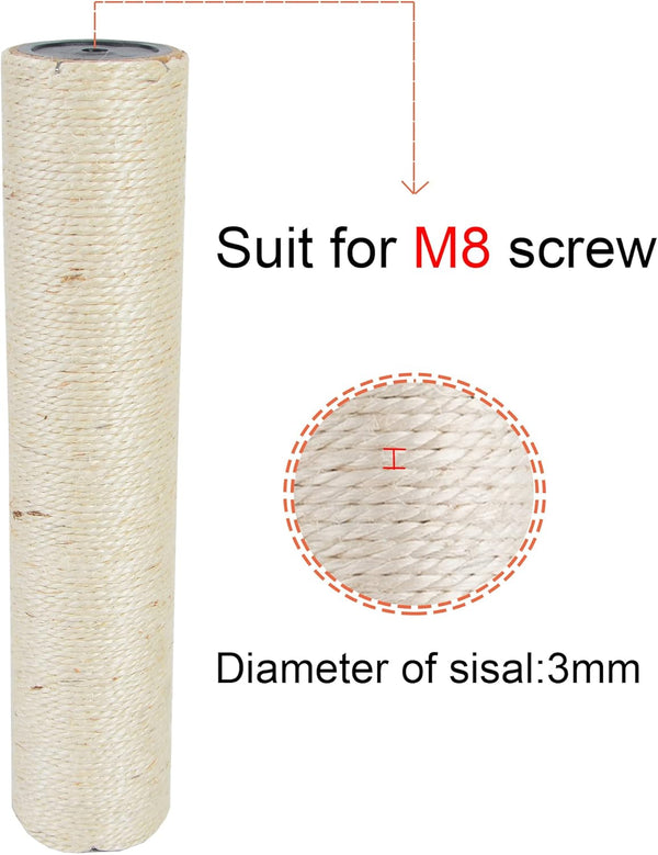 Dimaka Cat Scratching Post Replacement Pole, Cardboard and Sisal, 13.4In, 34Cm4