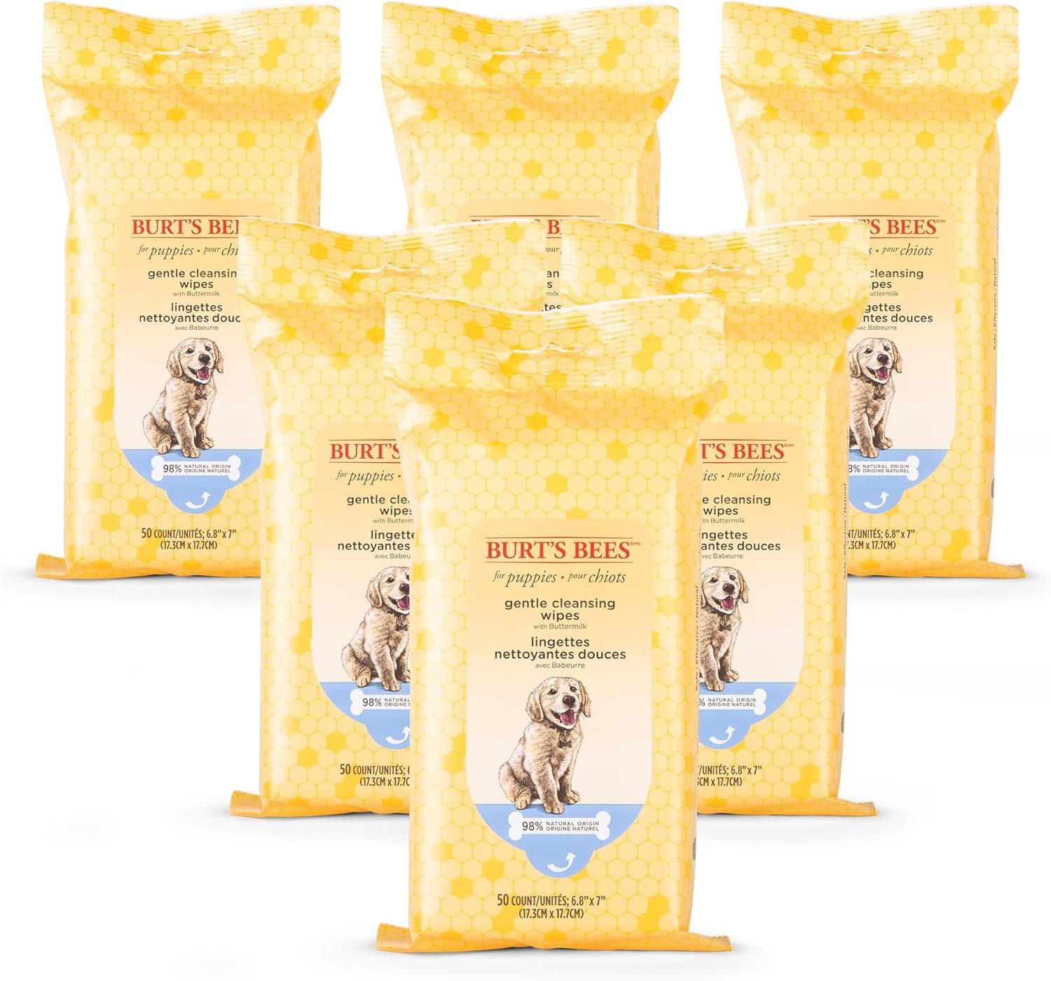 burts-bees-for-pets-gentle-cleansing-puppy-wipes-buttermilk-50-count-buttermilk-formula-hypoallergenic-98-natural-origin-gentle-cleansing-and-conditioning