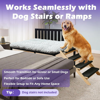 Beside Dog Bed,Adjustable Height Dog Bunk Beds,47''X 31'' Metal Dogs Bed Frame with Cushion,X-Large6