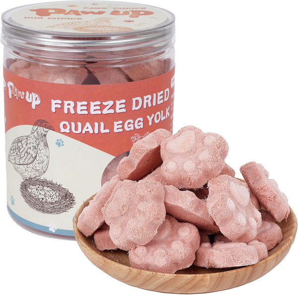 PAWUP Freeze Dried Quail Egg Yolk Pet Treats, Freeze-Dried Pet Food for Dogs, Cats, Pure Fresh Ingredient, 4.2 Oz, Rawhide Free, Gluten&Grain Free10