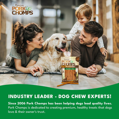 Pork Chomps Roasted Pork Skin Dog Chews, 5 Inch Mini Twists, 20 Count - Long-Lasting Treats for Dogs - High Protein, Rawhide-Free, Low Fat, Healthy & Delicious Chews6
