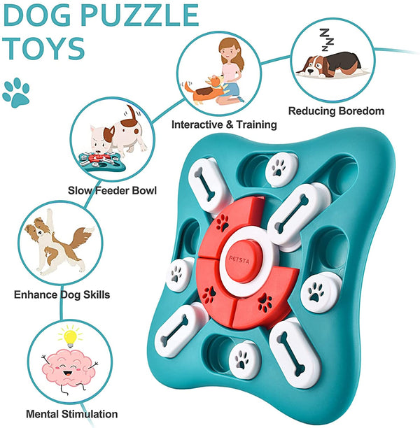 PETSTA Dog Puzzle Toys, Treat Dispensing Dog Enrichment Toys for IQ Training and Brain Stimulation, Interactive Mentally Stimulating Toys as Gifts for Puppies, Cats, Dogs5