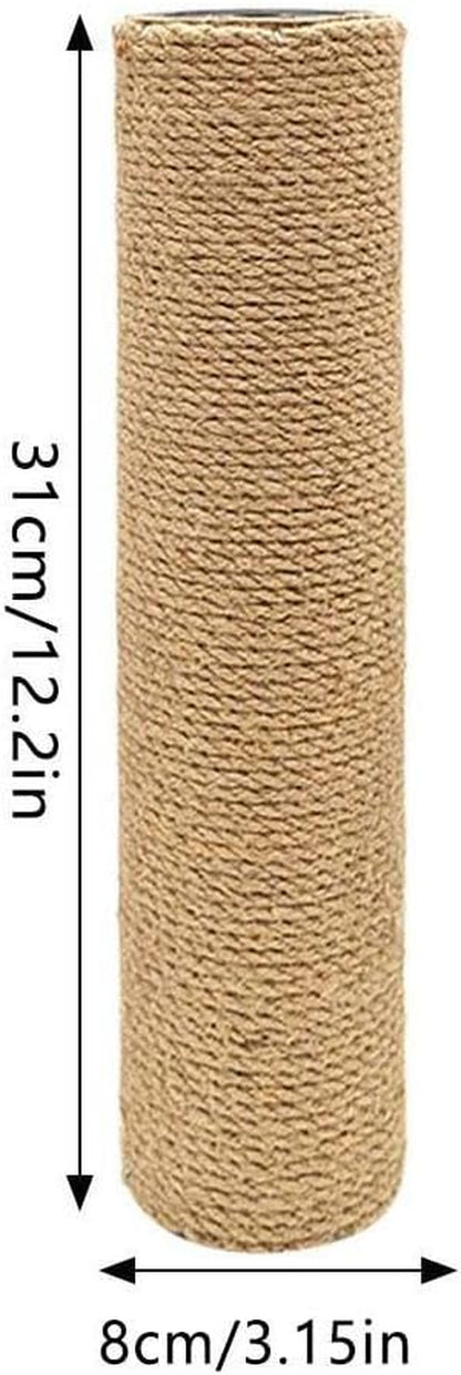Cat Scratching Post Replacement, 12.2" Natural Jute Spare Extension Scratch Post with M8 Nut Connectors, Easy Install, Rope Scratching Posts Refill for DIY Cat Furniture, Climbing Tower (Yellow)7