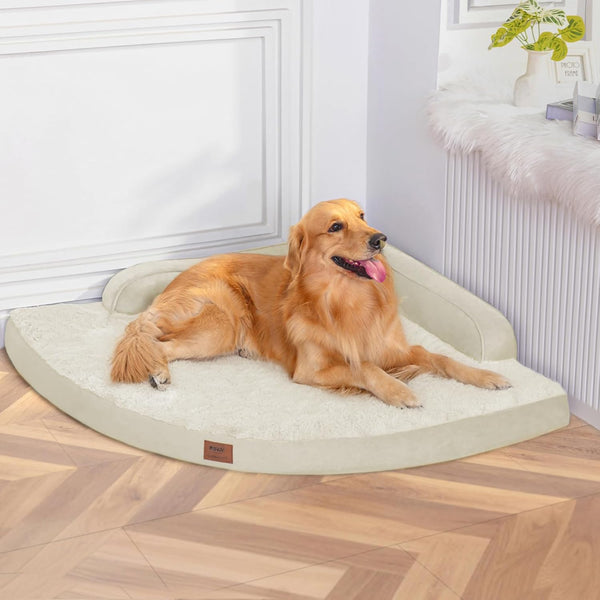 MEKIY Orthopedic Waterproof Dog Bed with Sides for Extra Large Sizes Dogs | Egg Crate Foam, Waterproof Liner, Anti-Slip Bottom, Space-Saving, Perfect for Corners and Sofa Edges, 40 X 40 Inch21
