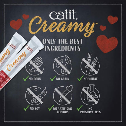 Catit Creamy Lickable Cat Treat – Healthy Variety of Flavors, 72 Pack, Hand-Feed or Serve, Nutrient-Rich Squeeze Tube, 0.5 Oz Each4