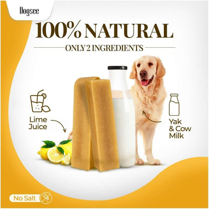 Dogsee Yak Chews for Dogs 1Lb (Medium - 6 Bars), 100% All Natural, 60% Protein, Dog Treats Medium Breed, Yak Chews Long Lasting for Aggressive Chewers, Raw Hide Free2
