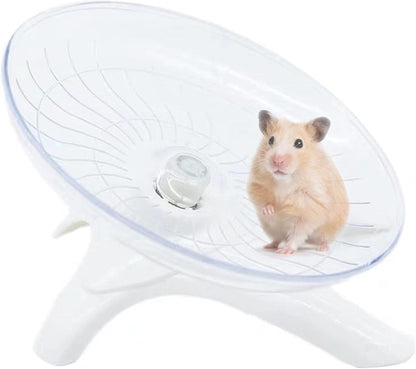 Hamster Flying Saucer Silent Running Exercise Wheel for Hamsters, Gerbils, Mice,Hedgehog and Other Small Pets Silent Running Wheel Hamster Wheel (White)1