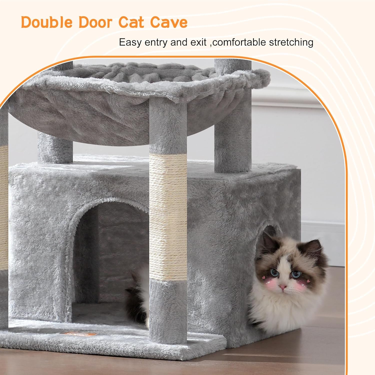 heybly-cat-tree-kitten-tower-with-large-soft-cat-basket-cat-condo-with-spacious-cat-bed-cave-with-hidden-space-sisal-covered-scratching-posts-dangling-ball-for-indoor-cats-light-gray-hct008sw