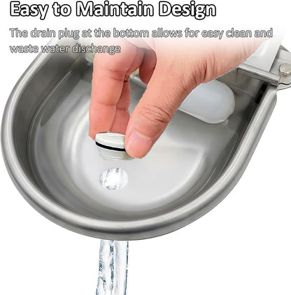 Automatic Water Dispenser for Dogs and Cats - Stainless Steel Dog Water Bowl Dispenser Outdoor Large Pets Waterer Feeder for Poultry and Livestock5