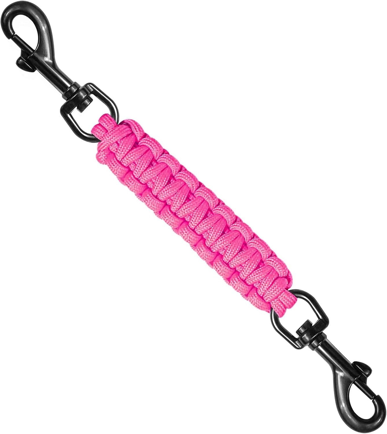dog-collar-safety-clip-collar-companion-handmade-backup-safety-strap-double-ended-clip-leash-connector-suitable-for-dog-harnesses-prong-pinch-collars-pink-1-pack