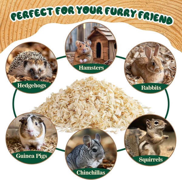 Sukh Hamster Bedding - Aspen Shavings Small Animal Pet Bedding | Aspen Bedding for Small Animals, Guinea Pigs, Rabbits, Hamsters, Gerbils, Chinchillas, Rats, Mice, Snakes & Hedgehogs, 14 OZ6