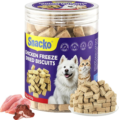 Freeze Dried Chicken Cat Treats 100G - Natural Chicken Cube Snacks,High Protein Grain Free - Healthy Dog Treats for Daily Hip & Joint Care,Pet Training Reward Snack1