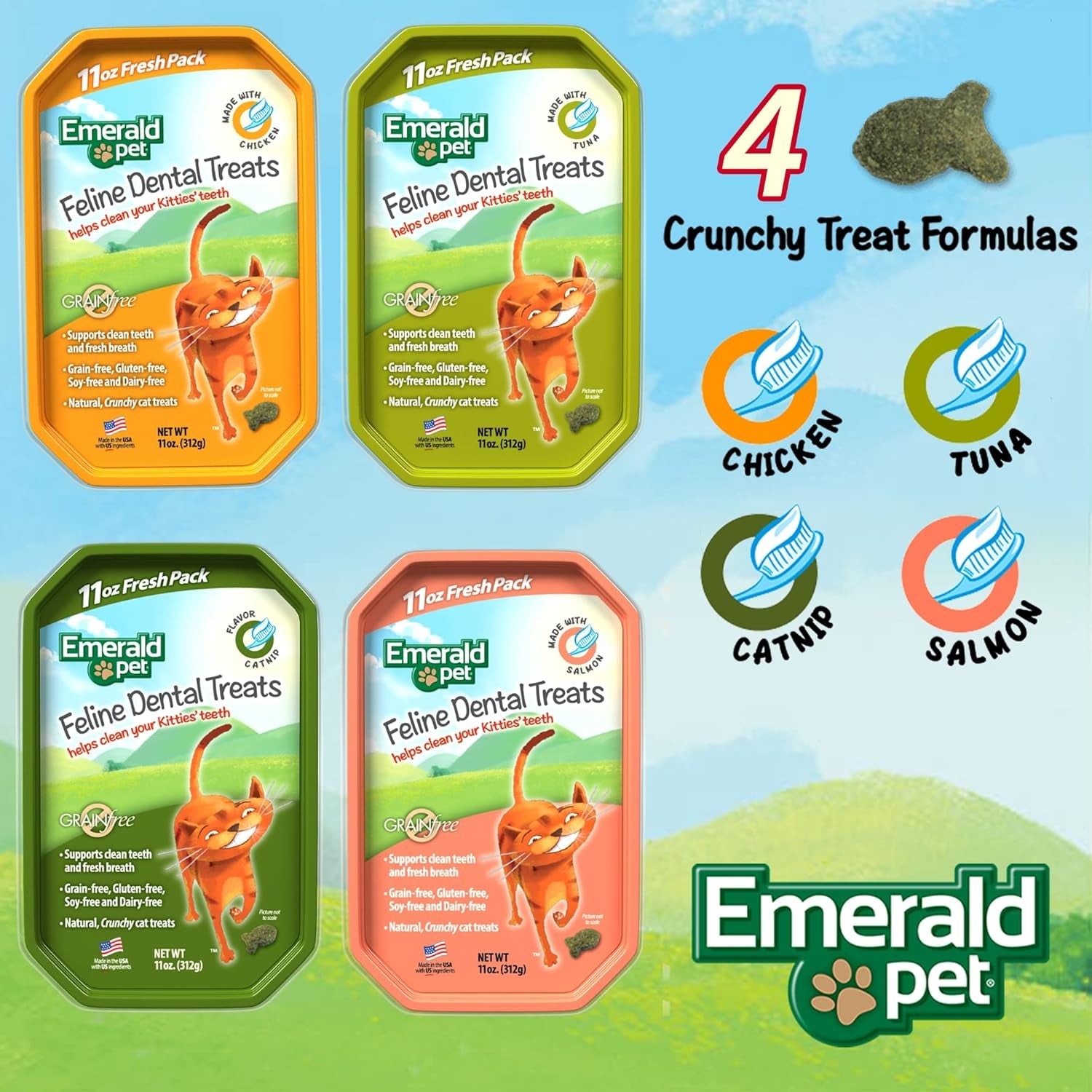 emerald-pet-grain-free-cat-dental-treats-with-chicken-crunchy-natural-dental-treats-for-cats-to-clean-teeth-freshen-breath-and-reduce-plaque-tartar-11-oz-tub