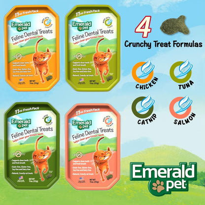 Emerald Pet Grain-Free Cat Dental Treats with Chicken – Crunchy Natural Dental Treats for Cats to Clean Teeth, Freshen Breath, and Reduce Plaque & Tartar – 11 Oz Tub3
