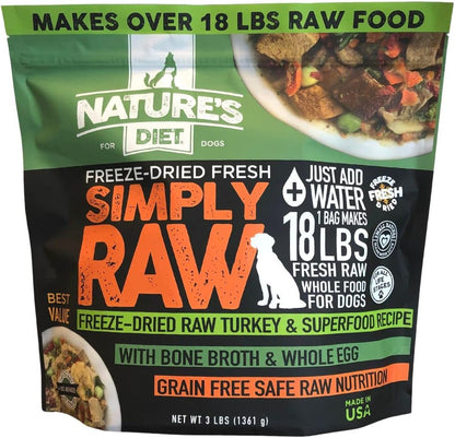 Nature'S Diet Simply Raw Freeze-Dried Whole Food Meal - Makes 18 Lbs Fresh Food with Muscle, Organ, Bone Broth, Whole Egg, Superfoods, Fish Oil Omega 3, 6, 9, Probiotics & Prebiotics (Beef)9