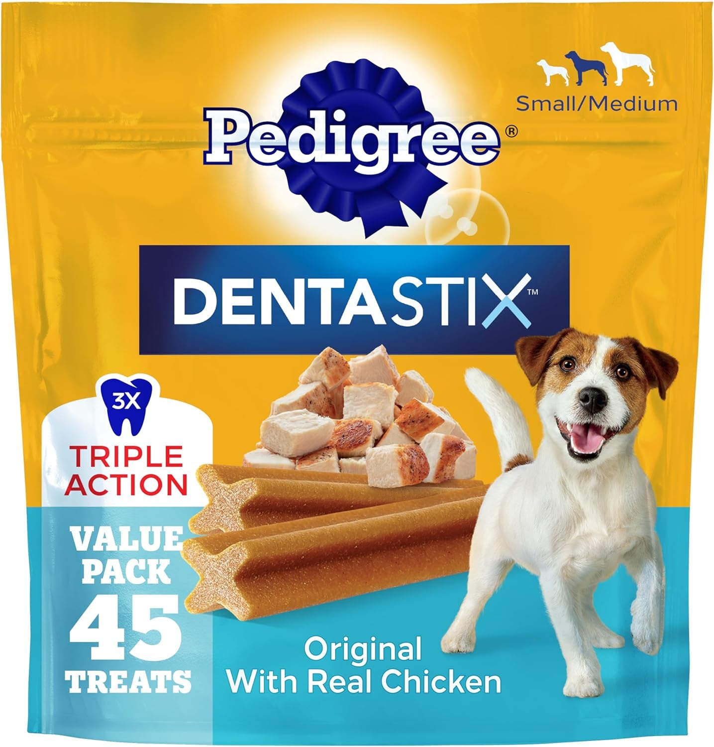 pedigree-dentastix-small-medium-dog-dental-treats-original-45-count-original-chicken-flavor-triple-action-dental-care-reduces-tartar-cleans-teeth-freshens-breath-for-dogs-7-22-lbs