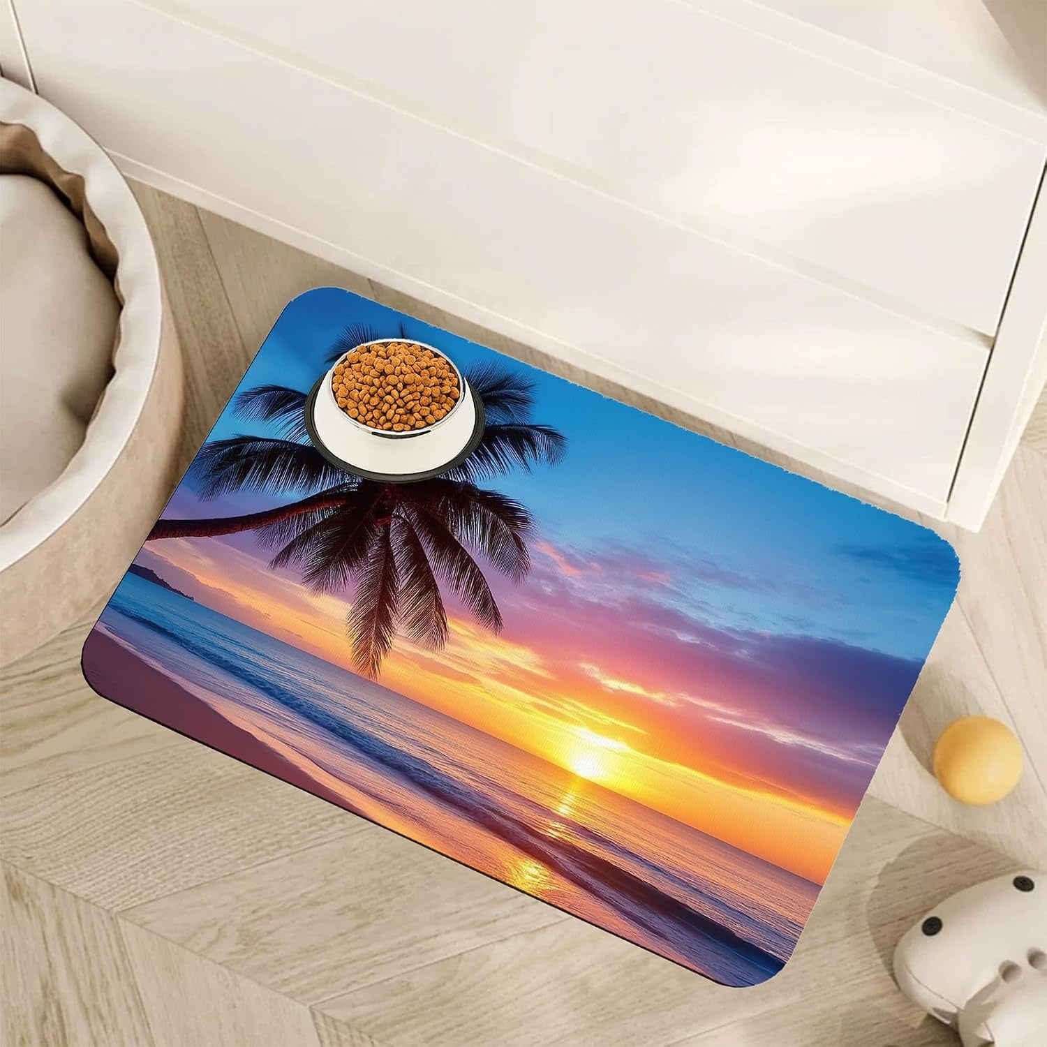 fish-boho-dog-food-mat-for-floors-ocean-absorbent-quick-dry-pet-feeding-mat-cat-dog-bowl-mats-for-food-and-water-non-slip-pet-accessories-supplies-12x20