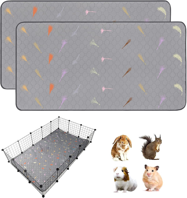 2Pcs Guinea Pig Cage Liners,Guinea Pig Fleece Cage Liners24''X48'' Super Absorbent Washable Pee Pads Reusable for Rabbit Hamster Chinchilla23
