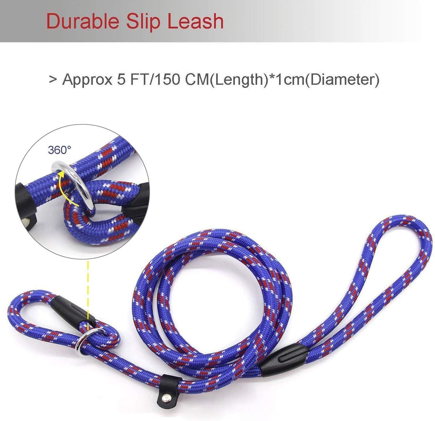 dog-rope-leash-5-ft-pet-slip-lead-dog-training-leash-for-10-80-lb-standard-adjustable-pet-nylon-leash-for-small-medium-dogs-walkingblue