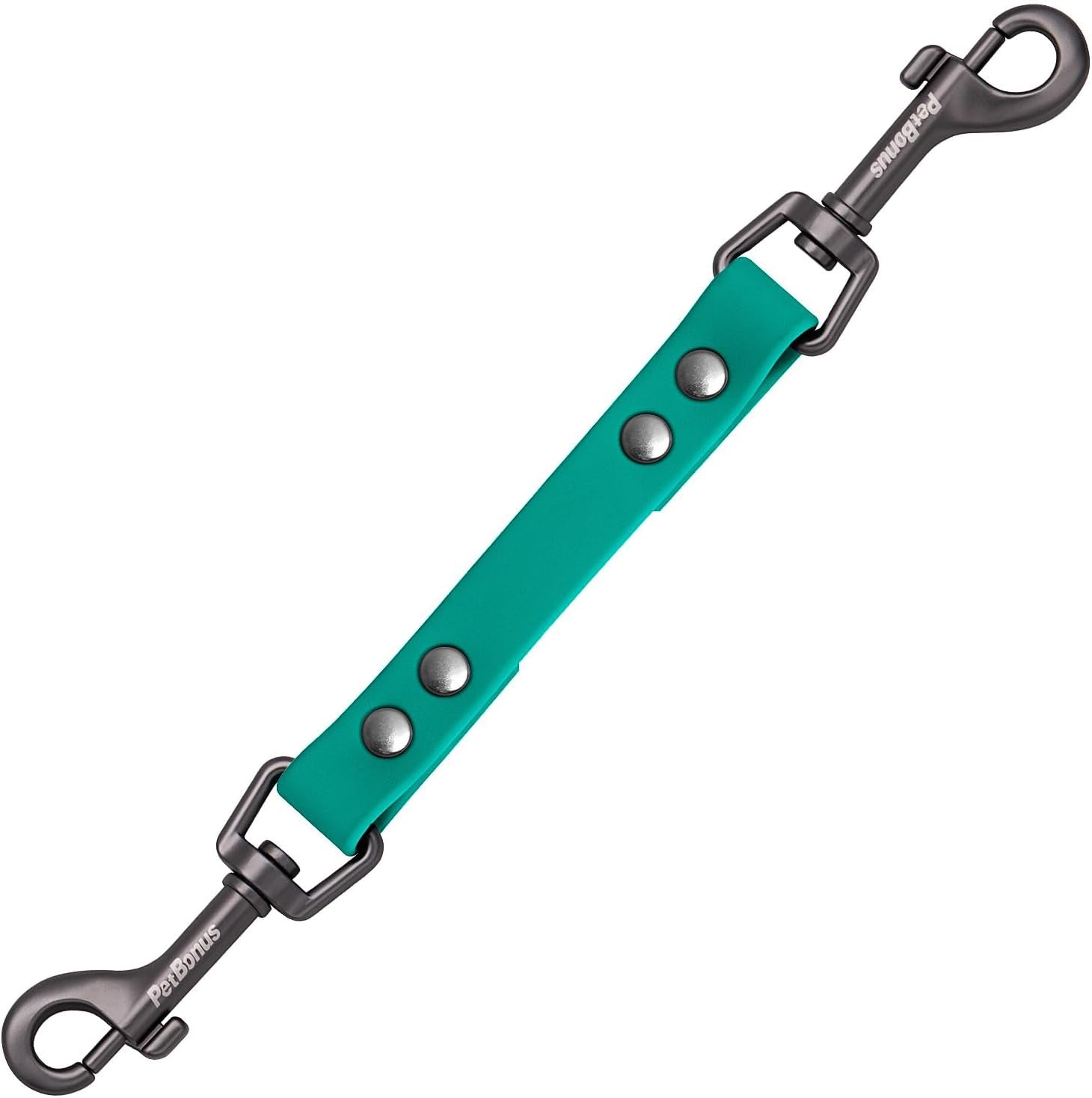 petbonus-waterproof-dog-collar-safety-clip-odor-proof-backup-safety-clip-for-harness-prong-standard-collars-heavy-duty-double-ended-clasp-durable-dog-leash-connector-for-training-walking-black