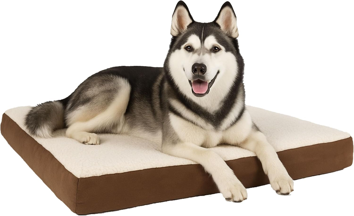orthopedic-dog-bed-2-layer-memory-foam-crate-mat-with-machine-washable-sherpa-cover-20x15-pet-bed-for-small-dogs-up-to-20lbs-by-petmaker-gray