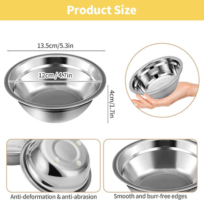 15 Pcs Stainless Steel Dog Bowls, Metal Cat Dog Water Food Bowl, Small Dogs Bowls, Pet Bowls, Puppy Dogs Dish, Pet Water Bowl for Small Cats Rabbits Puppy (15 Fl Oz)2