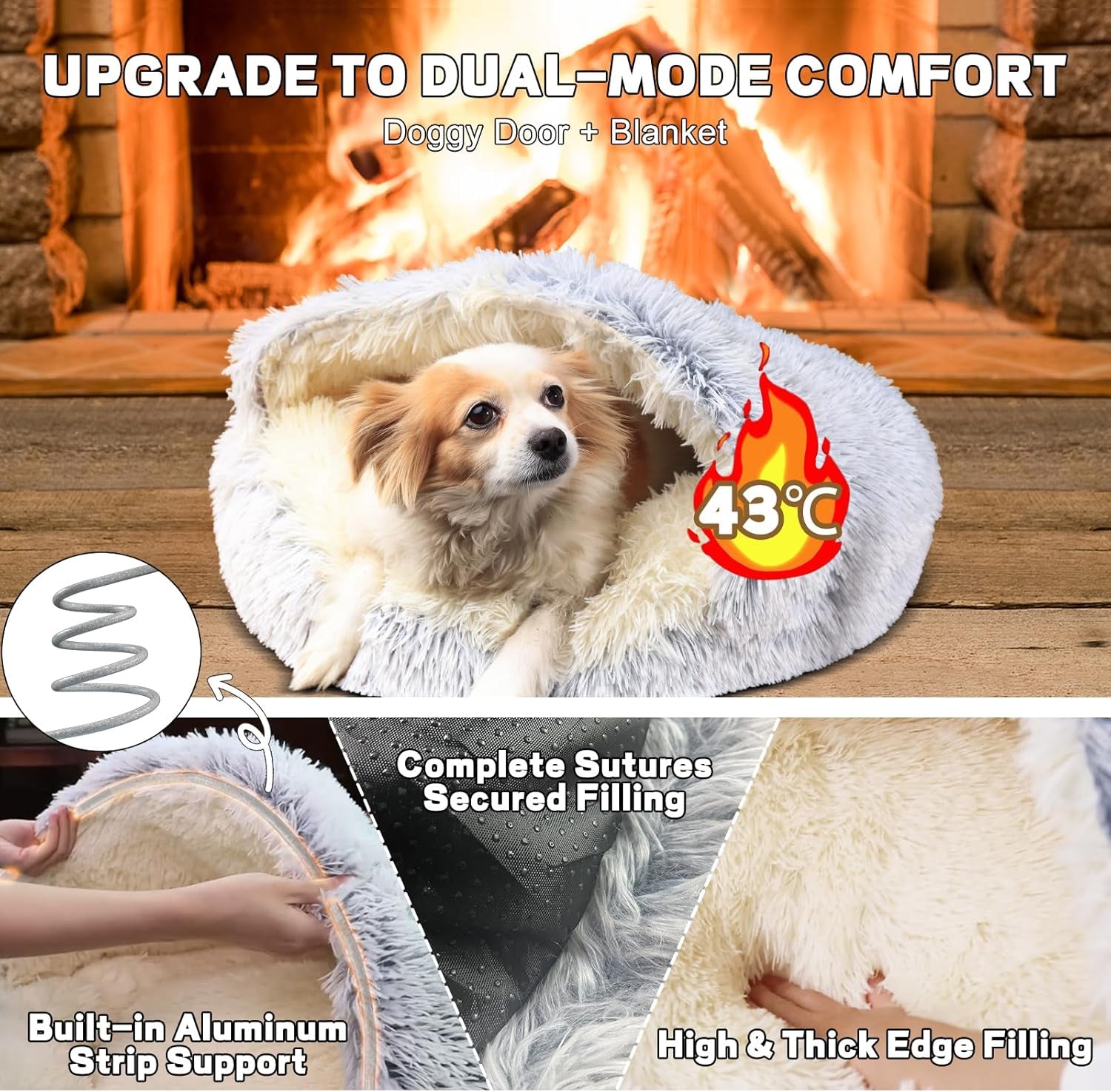 calming-dog-bed-fluffy-plush-pet-bed-under-35-pound-large-cave-bed-washable-non-slip-cat-nest-pod-windproof-cozy-indoor-cave-for-kitten-dog-non-slip-bottom-l-31-5in