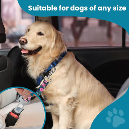 Adjustable Pet Cat and Dog Car Seat Belt，The Lanyard Is Flexible and Adjustable from 20 to 33 Inches (Floral)4