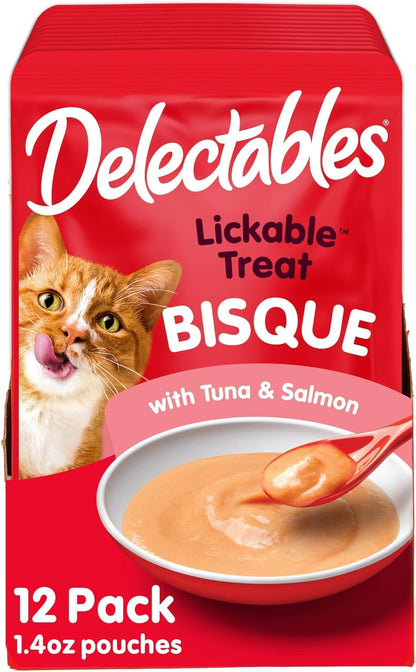 Delectables Bisque Lickable Wet Cat Treats - Chicken, Tuna & Shrimp, 12 Count13