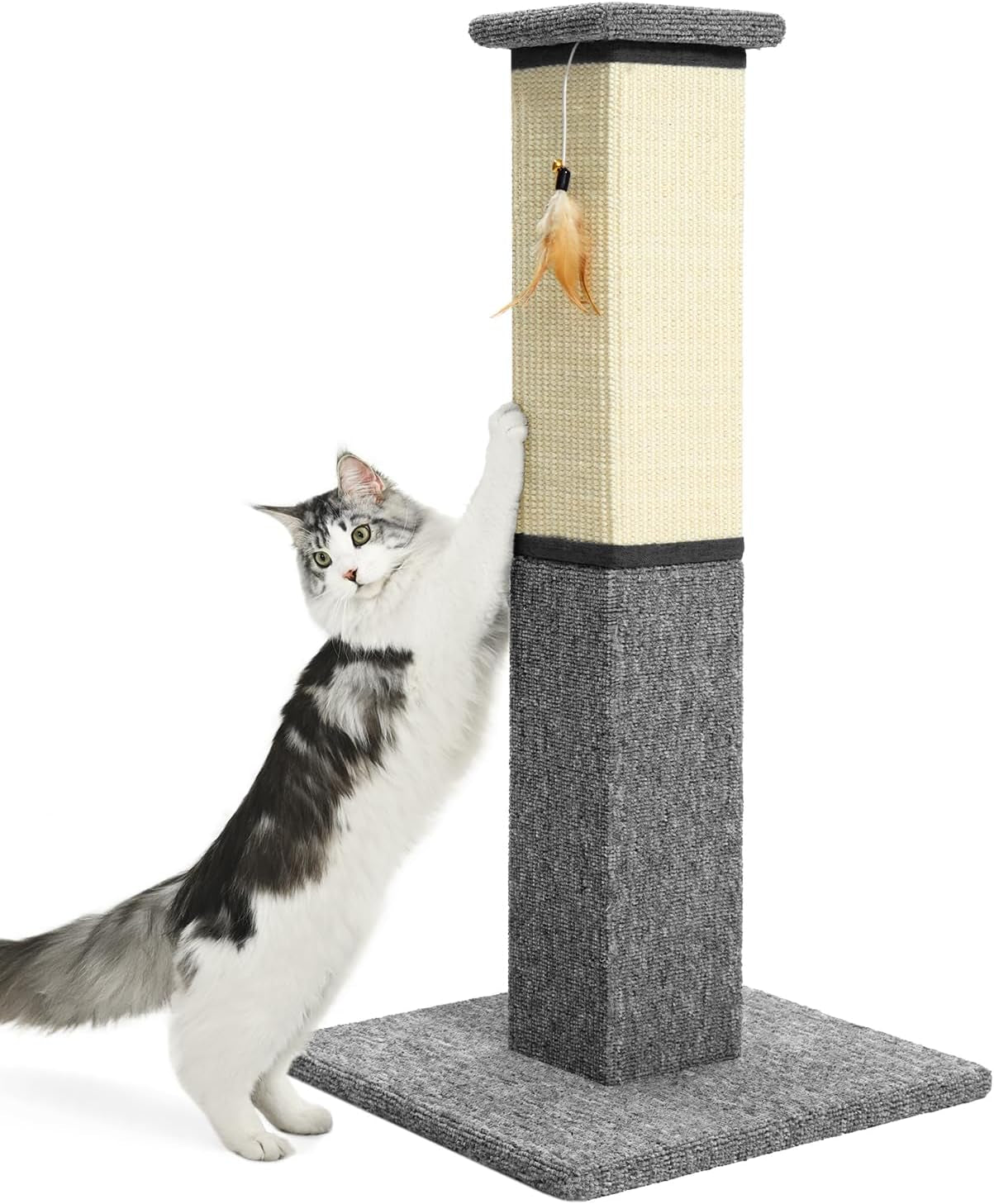 made4pets-cat-scratching-post-for-indoor-cats-carpet-cat-scratcher-32-soft-carpet-surface-for-cats-that-prefer-fabric-scratching-stable-base-full-body-stretching-ideal-for-kittens-adult-cats